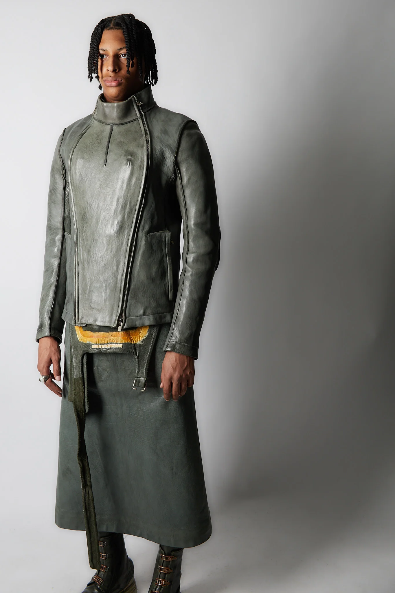 Object Dyed Lined Pinch Seam 2 Zip Fencing Jacket - Image 3