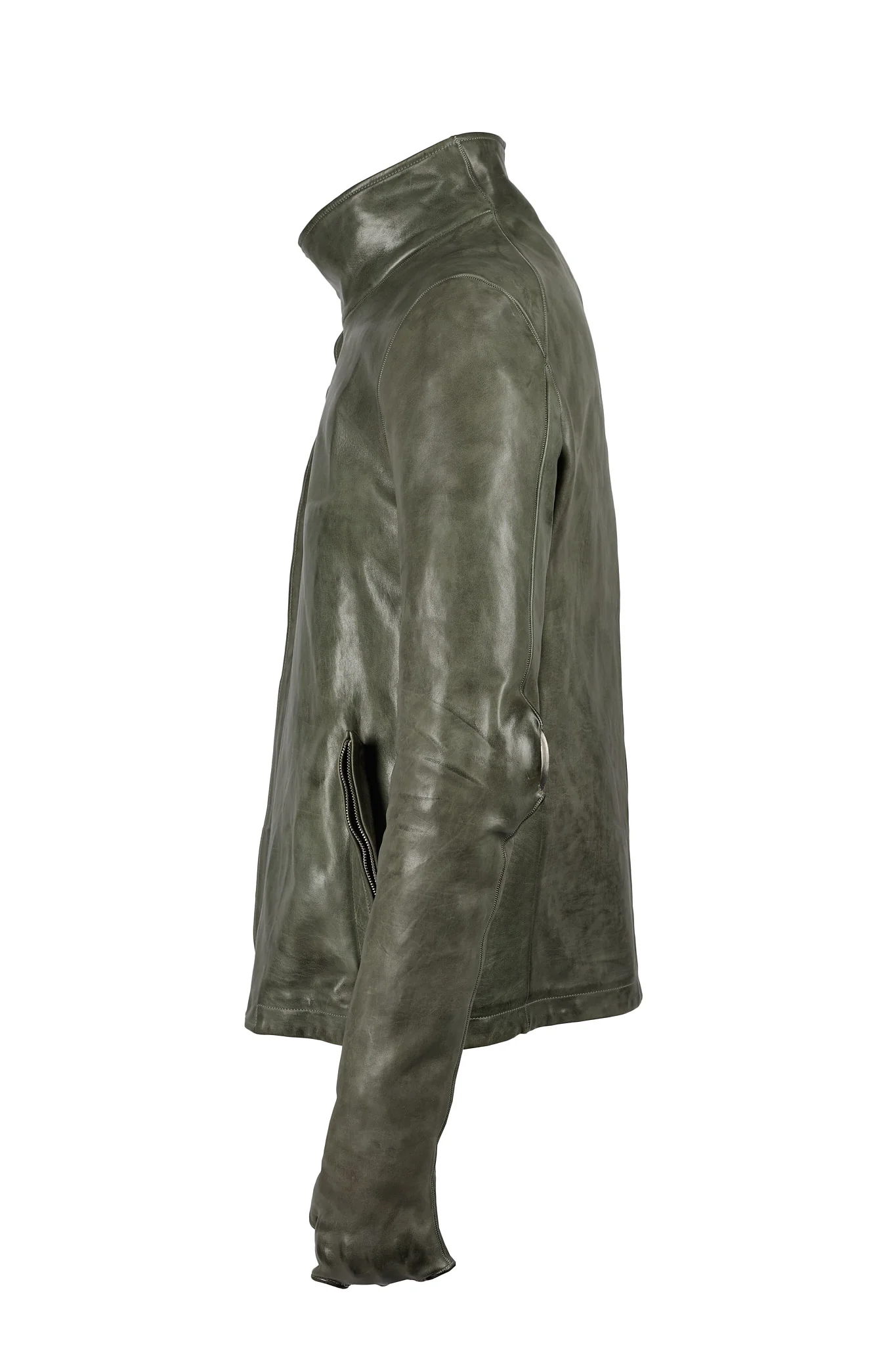 Object Dyed Spine Elbow and Hand Leather Jacket - Image 3