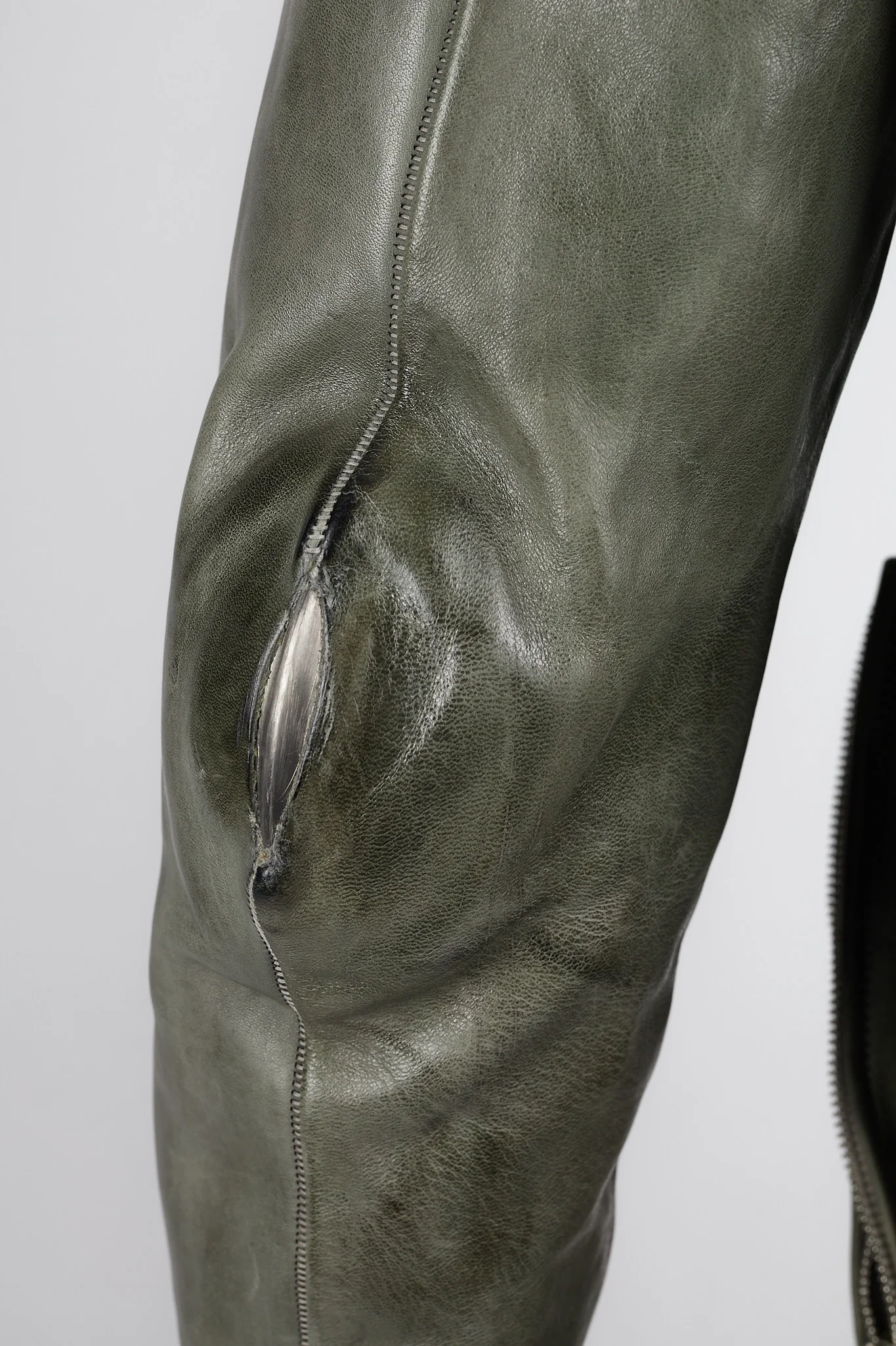 Object Dyed Spine Elbow and Hand Leather Jacket - Image 5