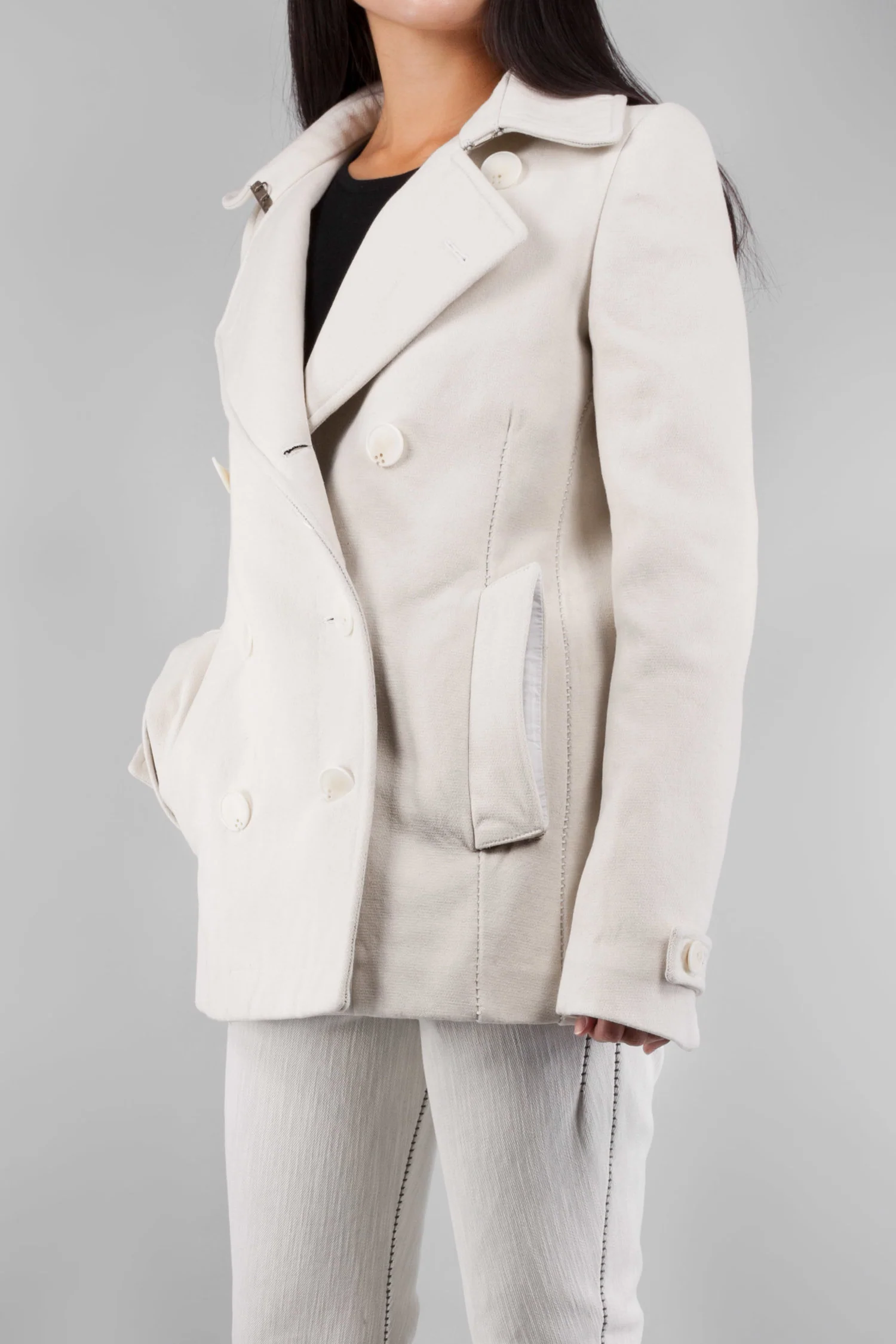 Unlined Visible Overlock One Piece Dead End Caban - Image 4